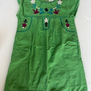 Green Garnet Hill Embroidered Dress With Pockets Size 5